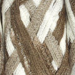 Schachenmayr "Frilly" Yarn - Acrylic / Polyester Novelty Yarn, 30 yards - Brown & White