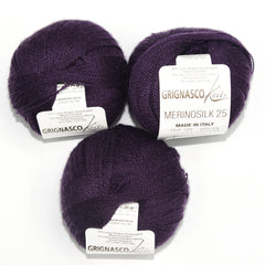 Grignasco Knits "MerinoSilk25" Yarn - Silk / Extrafine Merino Wool, Cobweb Weight, 384 yards - Various Colors