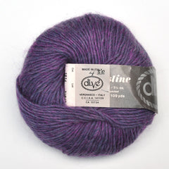 Di.Ve "Cristine" Yarn - Mohair / Acrylic / Wool, Worsted Weight, 109 yards - Purple