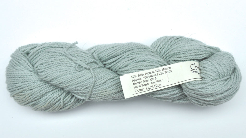 Cherry Tree Hill Alpaca / Merino Wool Yarn - Worsted Weight, 220 Yards - Light Blue