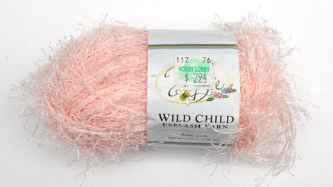 Yarn Bee "Wild Child" Eyelash Yarn - Polyester Yarn, Bulky Weight, 75 yards - Dawn Pink