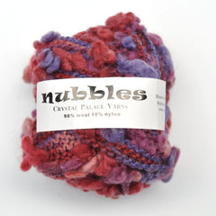 Crystal Palace "Nubbles" Yarn - Wool / Nylon, Bulky weight, 29 yards - Red Orchid