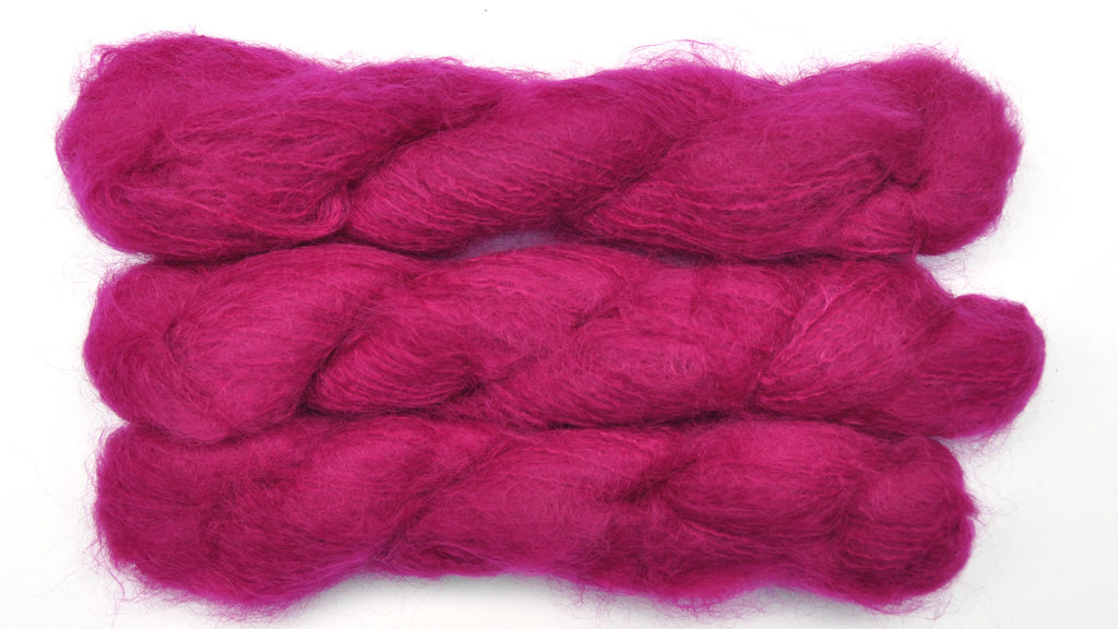 Louet Mohair Yarn - Mohair / Wool / Nylon, Worsted Weight, 105 yards - Foxy Fuschia