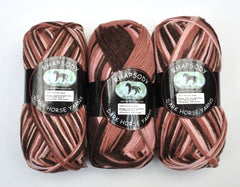 Dark Horse "Rhapsody" Yarn - Merino Wool, Worsted Weight, 205 yards - Red, Pink & Brown