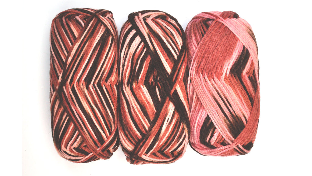Dark Horse "Rhapsody" Yarn - Merino Wool, Worsted Weight, 205 yards - Red, Pink & Brown