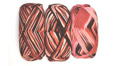 Dark Horse "Rhapsody" Yarn - Merino Wool, Worsted Weight, 205 yards - Red, Pink & Brown