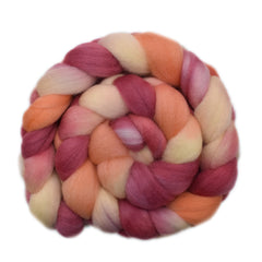 Hand painted South American wool roving for hand spinning and felting