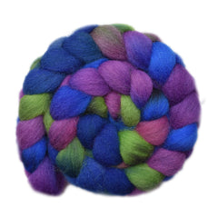 Hand painted Exmoor Horn wool roving for hand spinning and felting