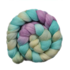 Hand painted Corriedale wool roving for hand spinning and felting