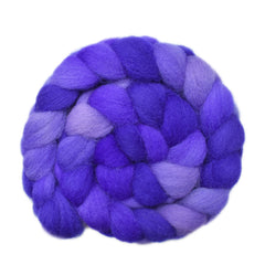 Hand painted Exmoor Horn wool roving for hand spinning and felting