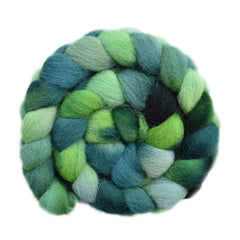 Hand painted Exmoor Horn wool roving for hand spinning and felting