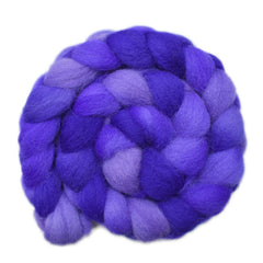 Hand painted Exmoor Horn wool roving for hand spinning and felting