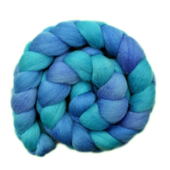 Hand painted Corriedale wool roving for hand spinning and felting