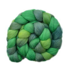 Hand painted Corriedale wool roving for hand spinning and felting