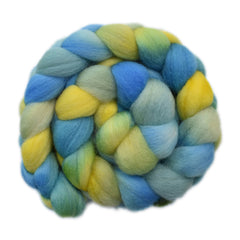 Hand painted Corriedale wool roving for hand spinning and felting
