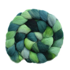 Hand painted Exmoor Horn wool roving for hand spinning and felting