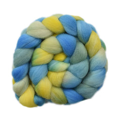 Hand painted Corriedale wool roving for hand spinning and felting