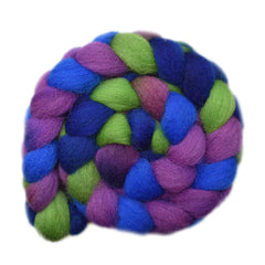 Hand painted Exmoor Horn wool roving for hand spinning and felting