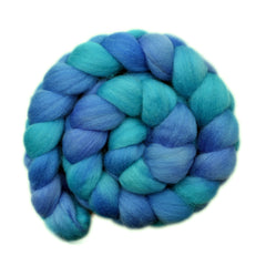 Hand painted Corriedale wool roving for hand spinning and felting