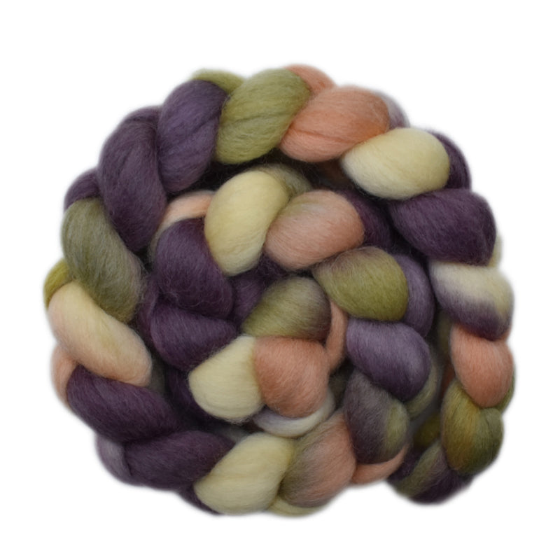 Hand painted Falkland wool roving for hand spinning and felting