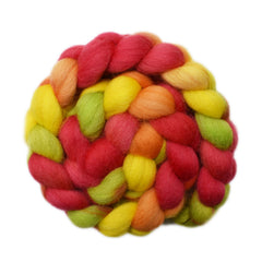 Hand painted Bergschaf wool roving for hand spinning and felting
