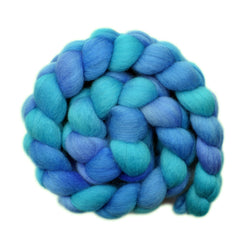 Hand painted Corriedale wool roving for hand spinning and felting
