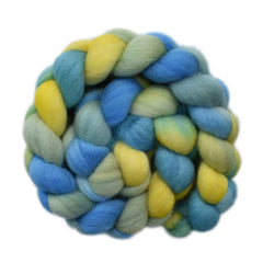 Hand painted Corriedale wool roving for hand spinning and felting