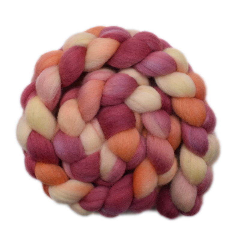 Hand painted South American wool roving for hand spinning and felting