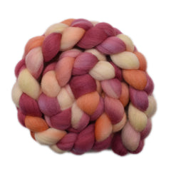 Hand painted South American wool roving for hand spinning and felting