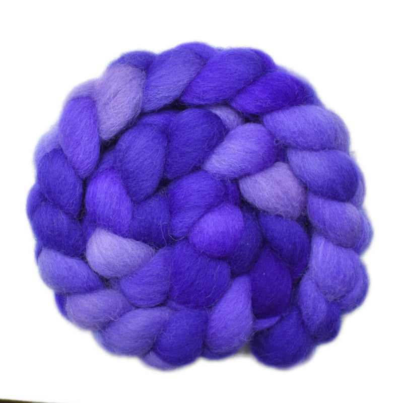 Hand painted Exmoor Horn wool roving for hand spinning and felting