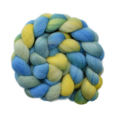 Hand painted Corriedale wool roving for hand spinning and felting