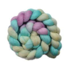 Hand painted Corriedale wool roving for hand spinning and felting