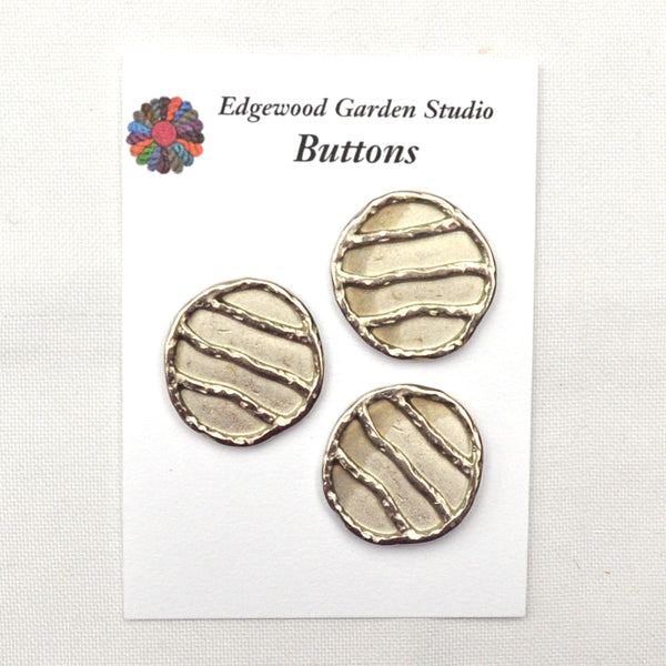 Mid-Century Modern Sterling Silver Buttons , Set of 3 - Yourgreatfinds