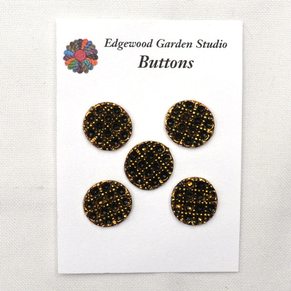 Silver Buttons with floral pattern, Medium - Set of 5