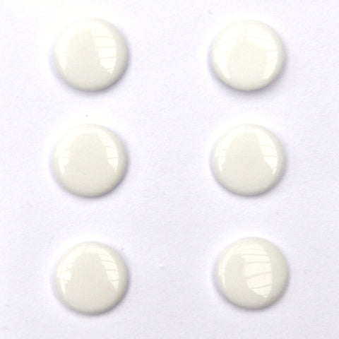 White Japanese Glass Buttons - Set of 6
