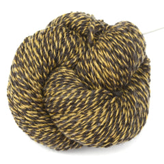 Handspun yarn - Columbia & Romney wool, worsted weight, 260 yards - Yellow & Gray 1