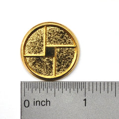 Button with ruler
