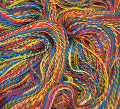 Handspun, hand painted Stricken Andean wool yarn