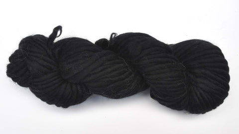 Unlabeled Super Bulky Wool Yarn - 60 yards, 3.5 ounces - Black