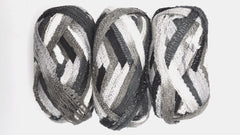 Schachenmayr "Frilly" Yarn - Acrylic / Polyester Novelty Yarn, 30 yards - Gray, Black & White