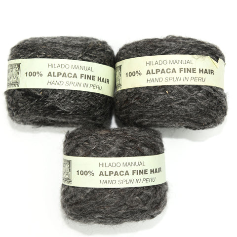 Minka "Fine Hair Alpaca" Handspun Yarn - Alpaca, Worsted Weight, 90 yards - Dark Gray
