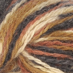 Louise Harding "Kimono Angora" Yarn - Angora / Wool / Nylon, DK Weight, 124 yards - Brown, Yellow & Gray