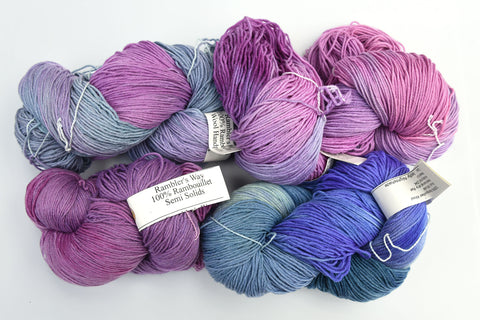 Rambler's Way Hand Painted Yarn - Rambouillet Wool, DK Weight, 600 Yards - Various Colors