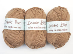 Debbie Bliss "Baby Cashmerino" Yarn, Cashmere / Acrylic / Merino Wool, Sport Weight, 125 meters - Tan