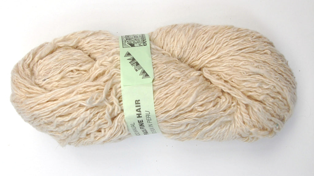 Minka Alpaca Fine Hair Hand Spun Yarn - Worsted Weight, 329 yards - Natural White