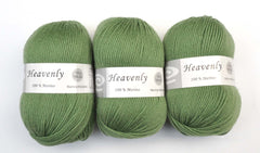 Elegant "Heavenly" Yarn - Merino Wool, Worsted Weight, 194 yards - Light Green
