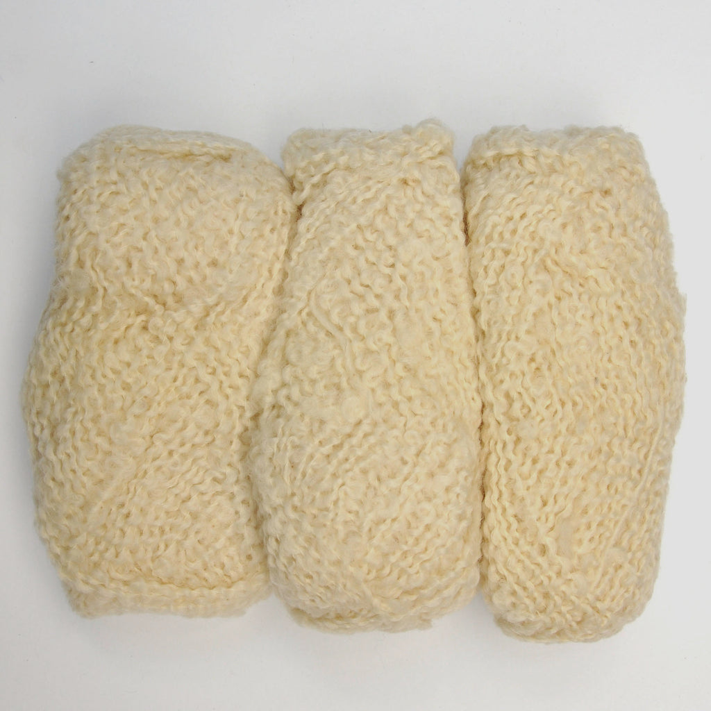 Chanteleine "Farfelue" Yarn - Wool Yarn, Bulky Weight, 70 yards - Natural White