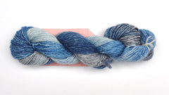 Louise Harding "Grace" Hand Dyed Yarn - Silk / Merino, Worsted weight, 110 yards - Blue & Silver