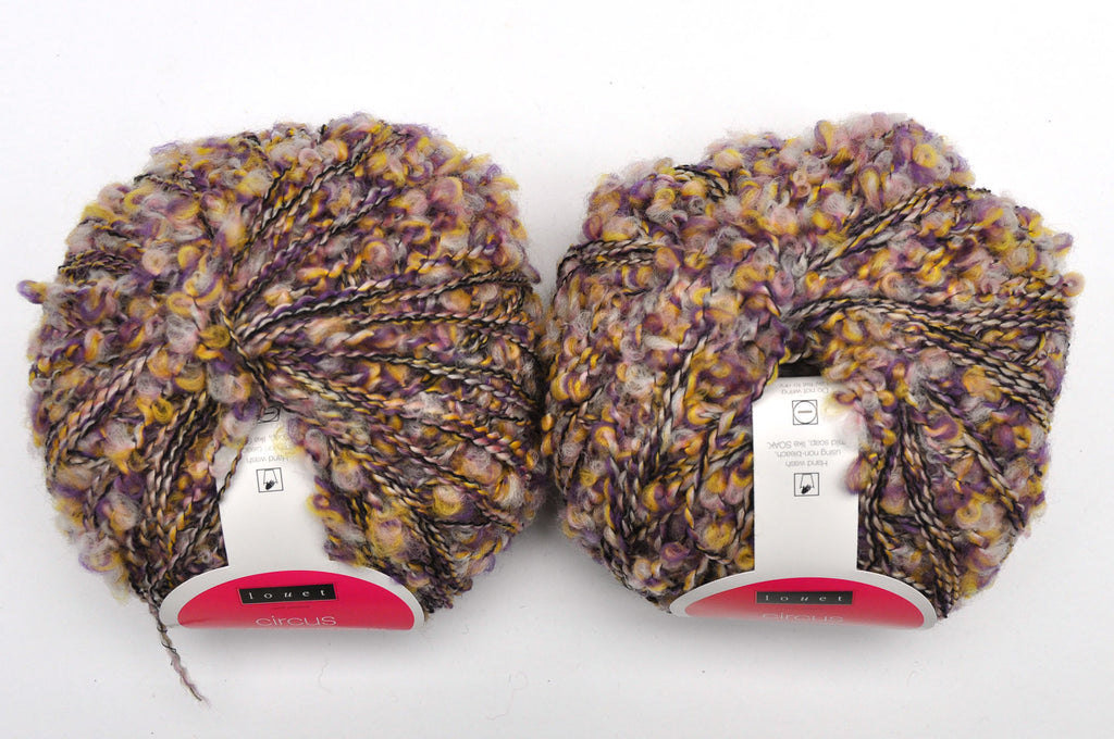 Louet "Circus" Yarn - Wool / Cotton, Bulky Weight, 110 yards - Purple, Pink & Gold