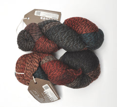 Araucania "Panguipulli" Yarn - Merino Wool, Aran Weight, 193 yards - Red, Blue, Gray & Black